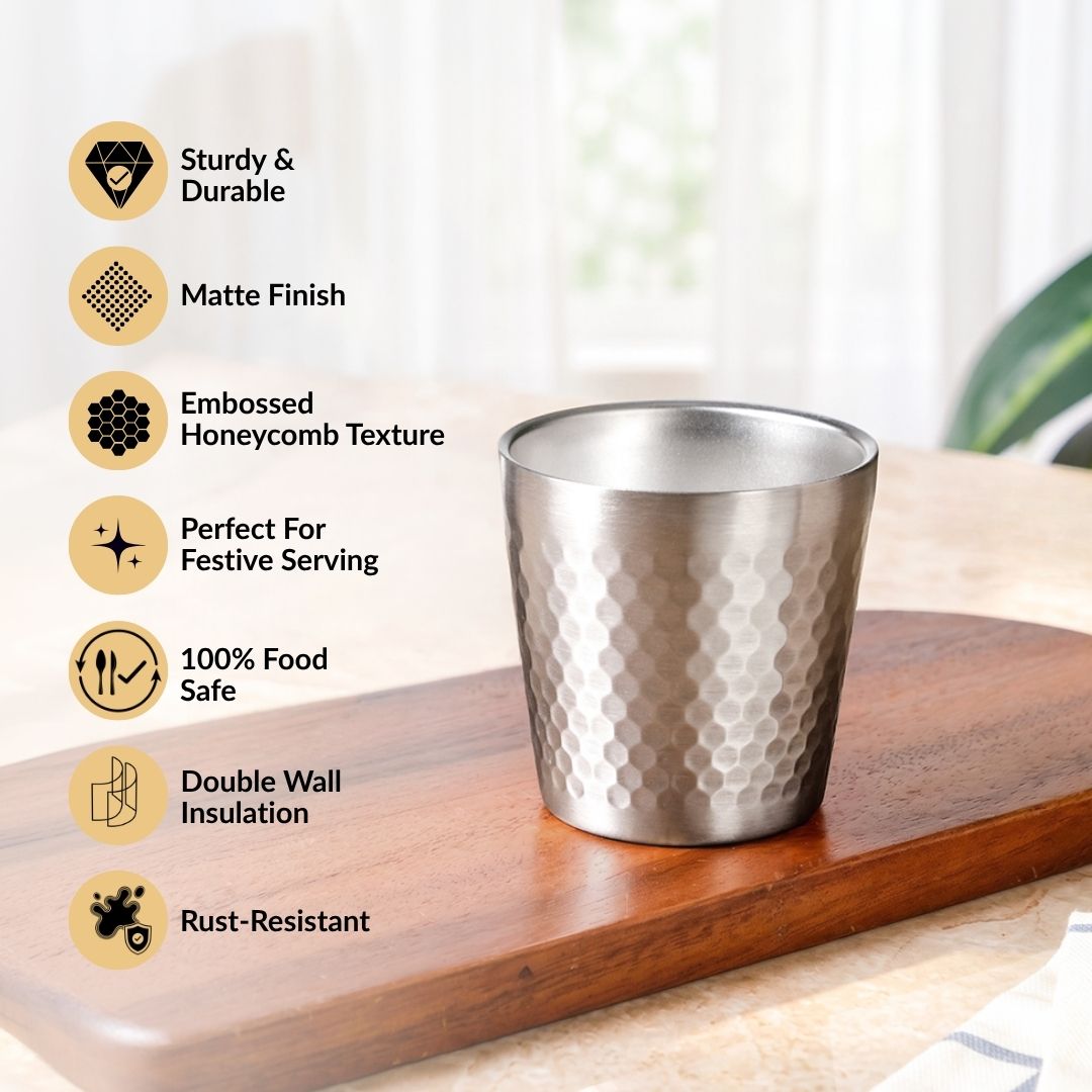Honeycomb Stainless Steel Double Wall Tumbler 200ml Nestasia