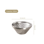 Honeycomb Matte Steel Double Wall Snack Bowl Silver 330ml Nestasia