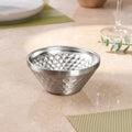 Honeycomb Matte Steel Double Wall Snack Bowl Silver 330ml Nestasia