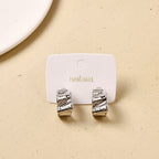 Sculpted Waves Hoops Silver Nestasia