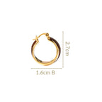 Dual Hoop Earrings Brown Nestasia