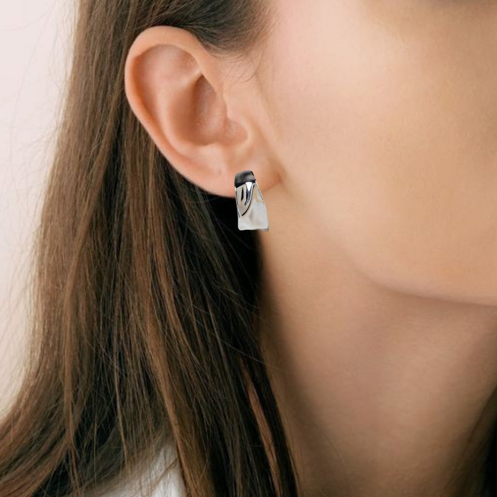 Beautifully Bold Silver Hoop Earrings Nestasia