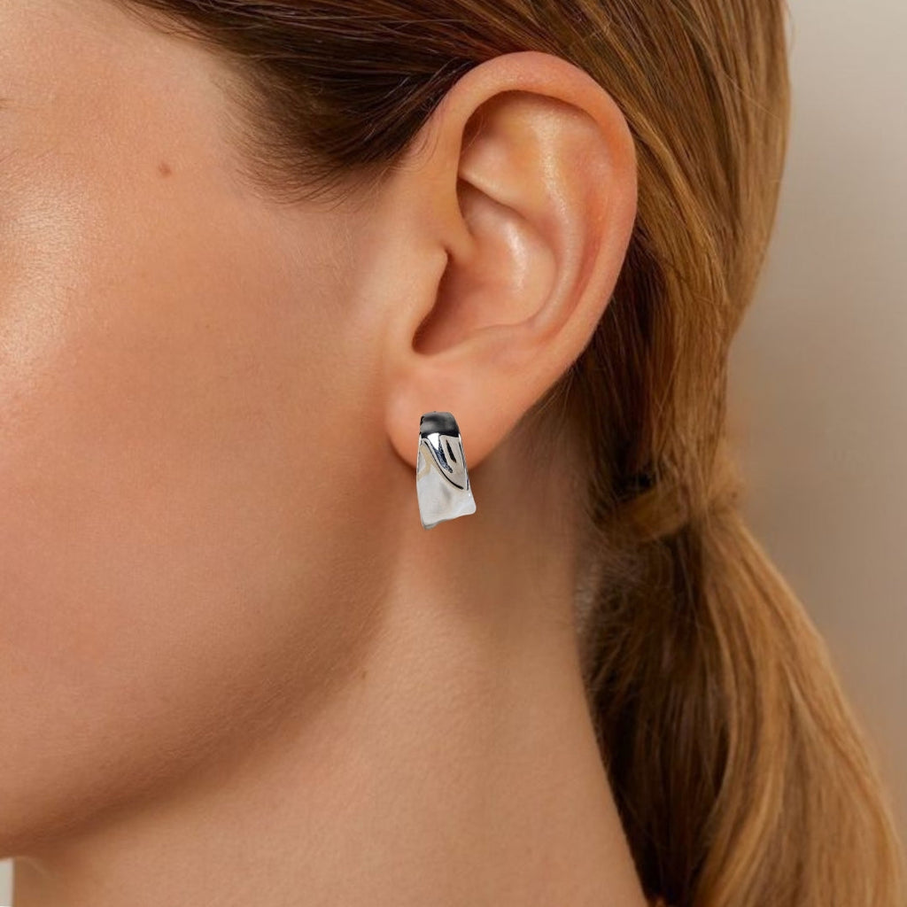 Beautifully Bold Silver Hoop Earrings Nestasia