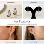 Beautifully Bold Silver Hoop Earrings Nestasia