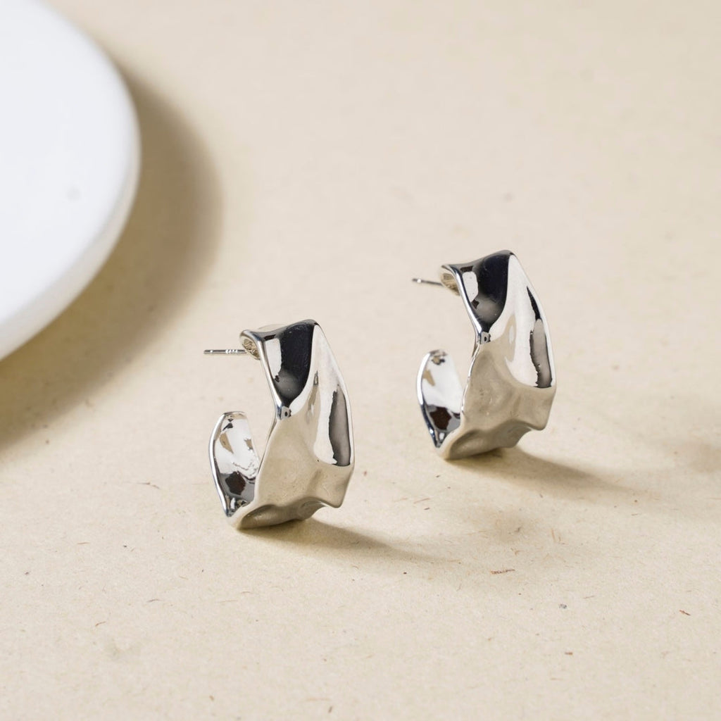 Beautifully Bold Silver Hoop Earrings Nestasia