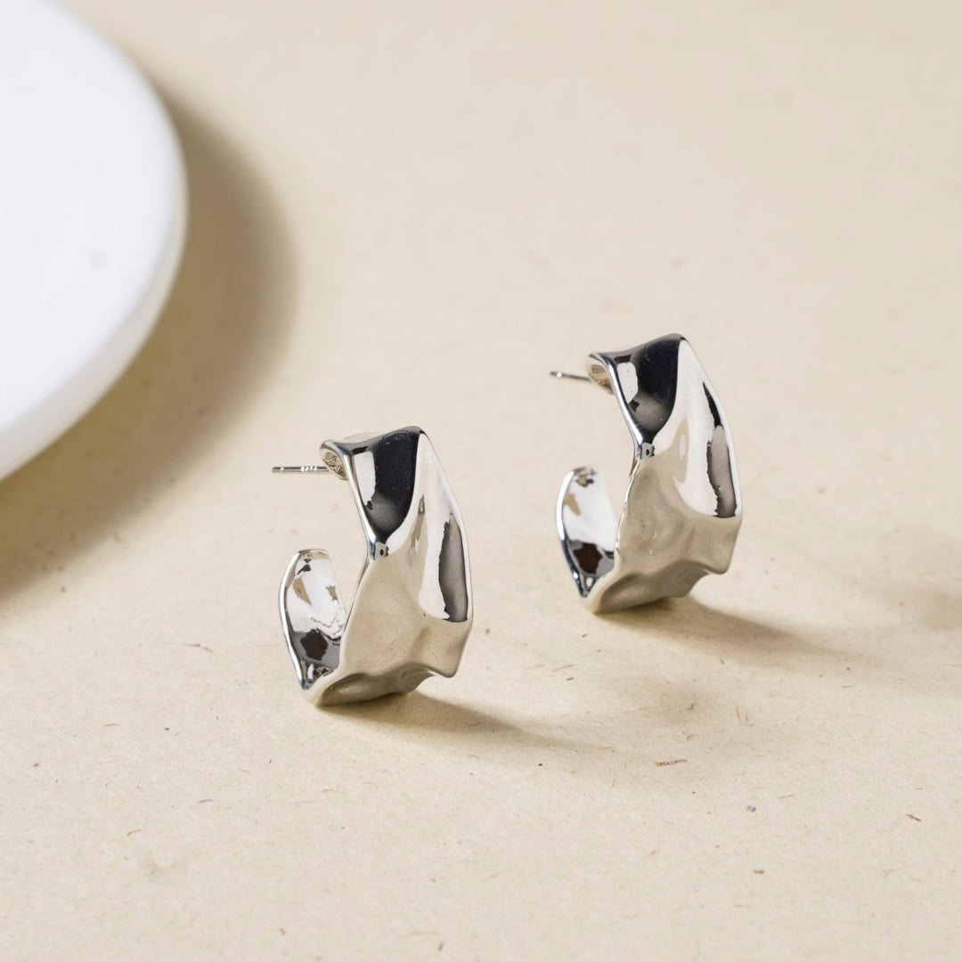 Beautifully Bold Silver Hoop Earrings Nestasia