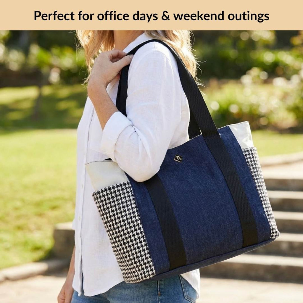 Houndstooth Pattern Tote Bag For Women Nestasia