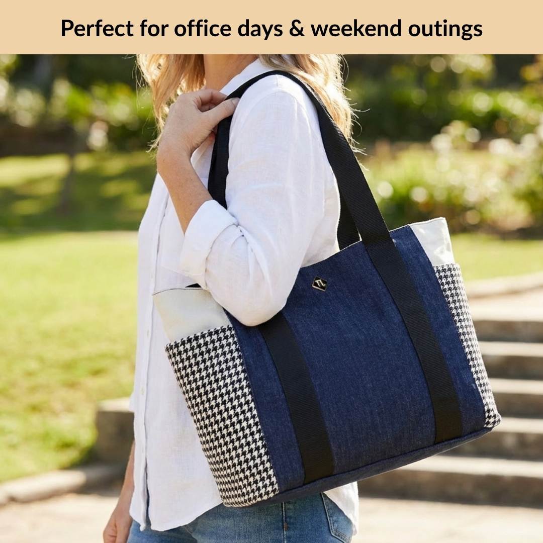 Houndstooth Pattern Tote Bag For Women Nestasia