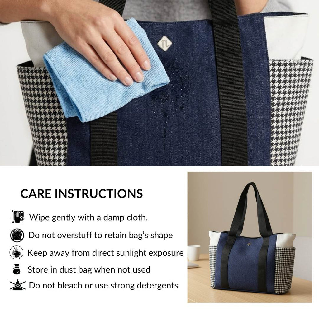 Houndstooth Pattern Tote Bag For Women Nestasia