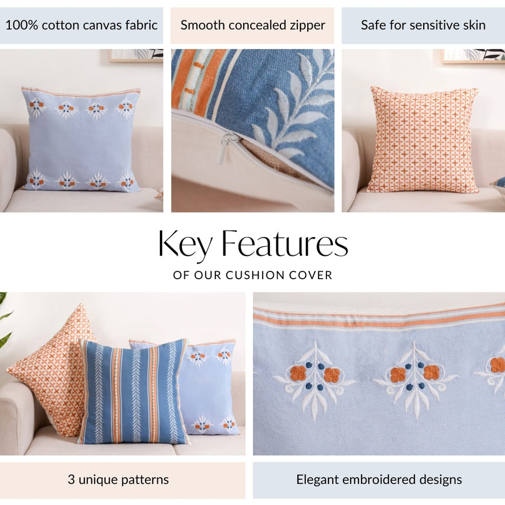 Hue Harmony Cushion Cover Set Of 3 Nestasia