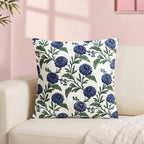 Hydrangea Grace Cotton Embroidered Cushion Cover 45x45cm Nestasia
