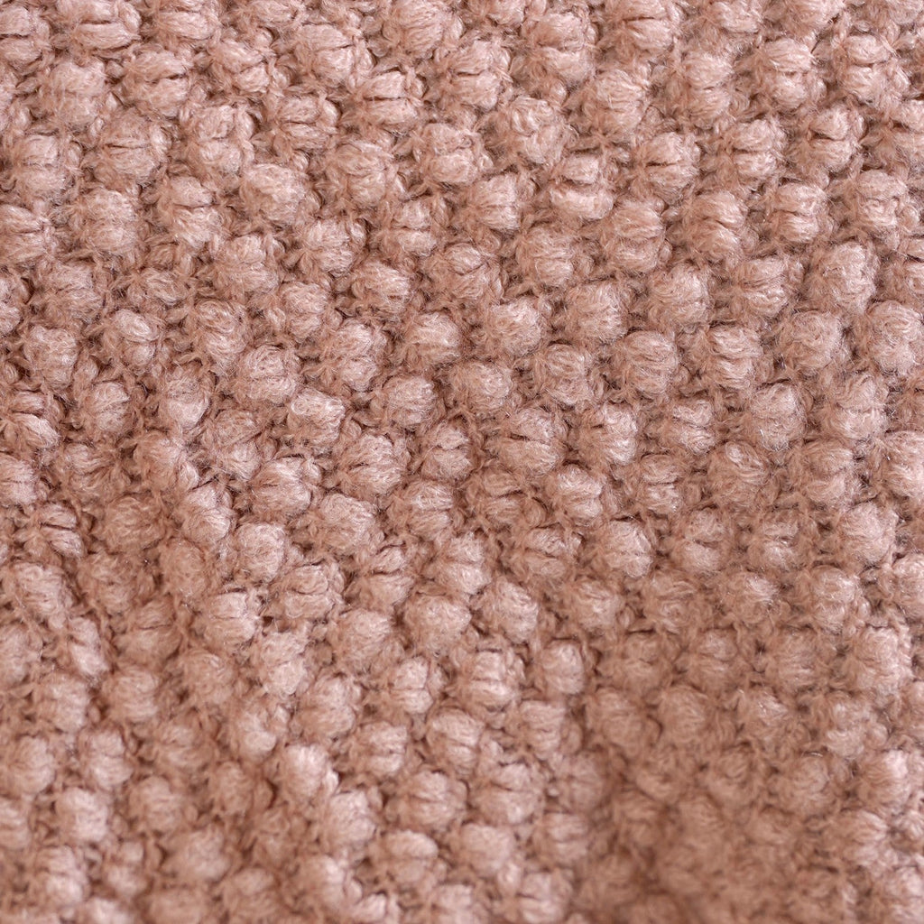 Dusty Pink Throw Knitted With Basket Weave Nestasia