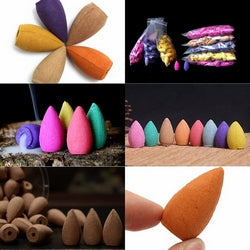 Pack of 300 Backflow Incense Cones in Rose, Jasmine and Lavender Scent for Backflow Incense Burners Kafalo