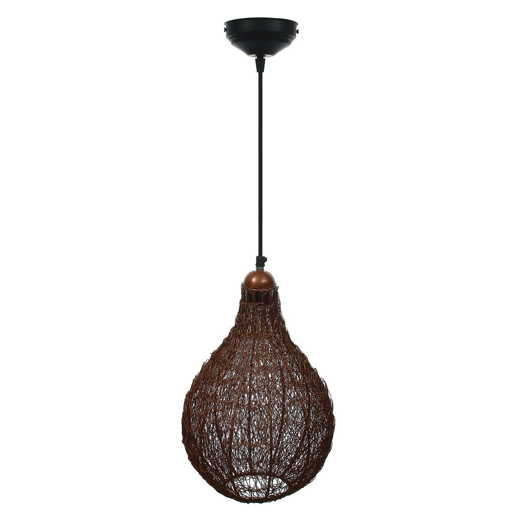 Copper Finish Wire Mesh in Bulb Shape Pendant Light, Ceiling Hanging Lamp for Home/Office Decoration Kafalo