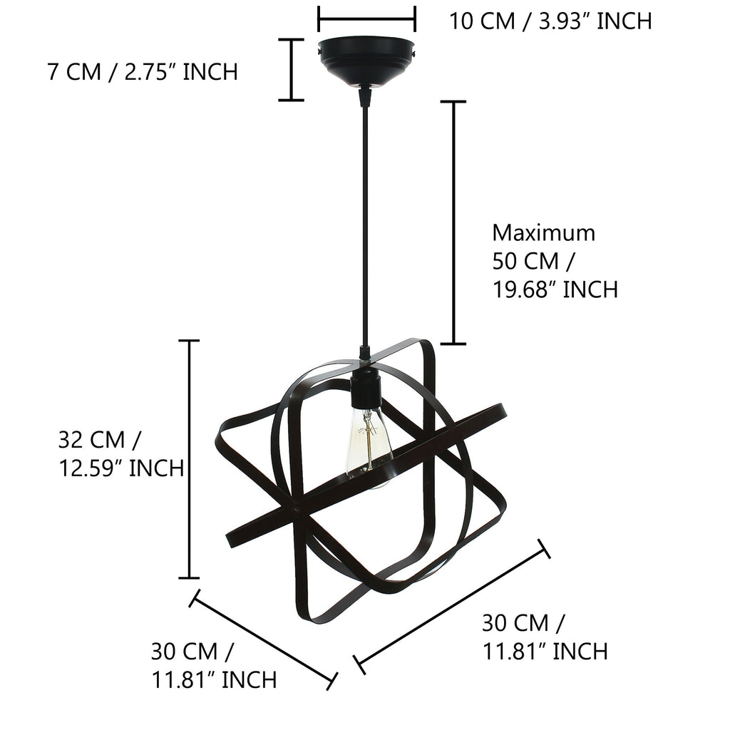 Black Decorative Pendant Light, Ceiling Hanging Lamp for Home/Living Room/Offices/Restaurants Kafalo