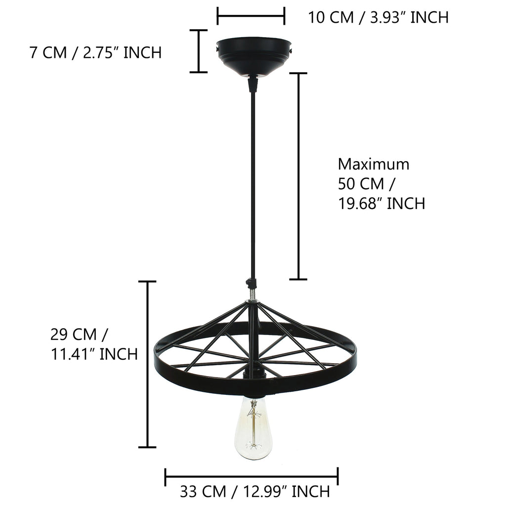 Black Decorative Pendant Light, Ceiling Hanging Lamp for Home/Living Room/Offices/Restaurants Kafalo