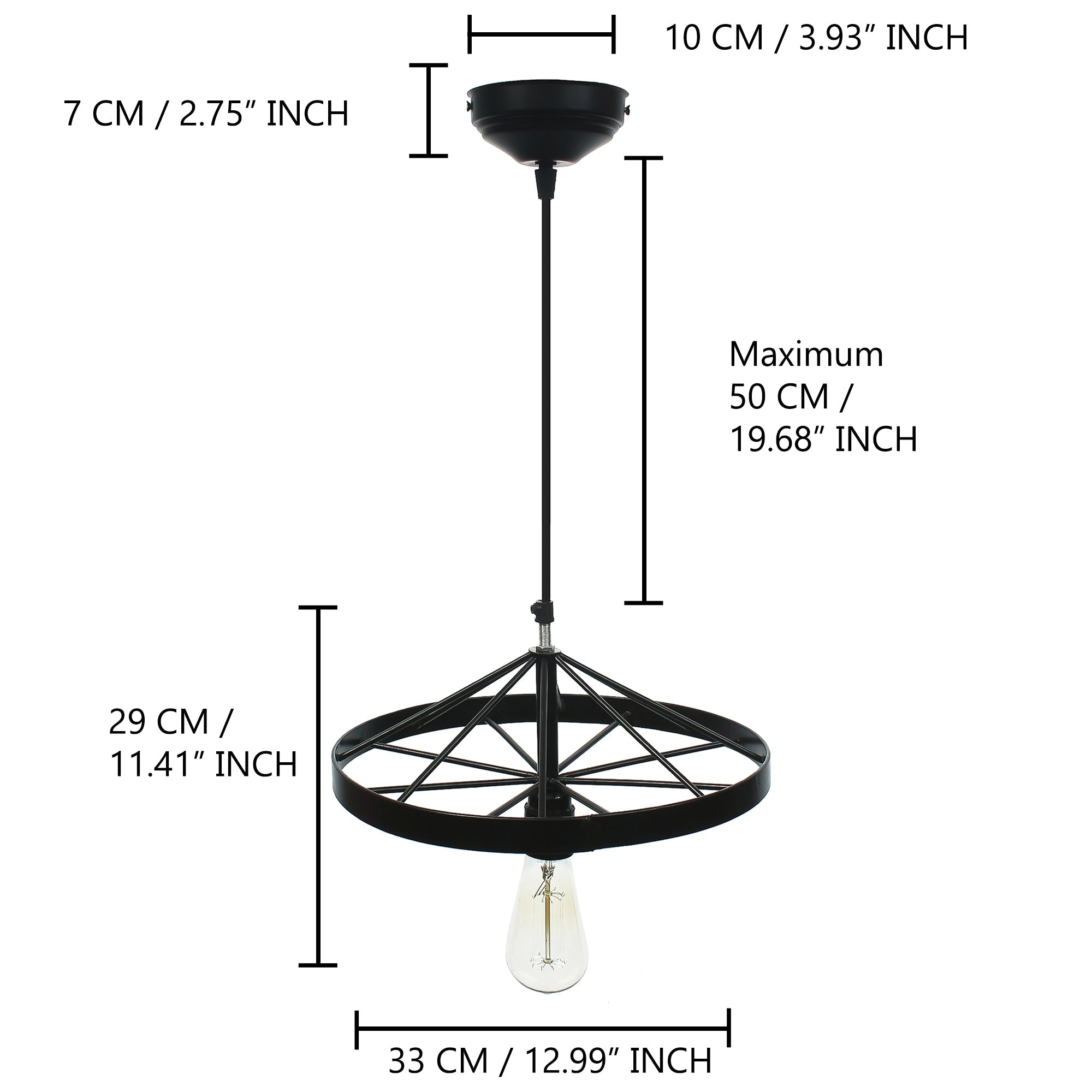 Black Decorative Pendant Light, Ceiling Hanging Lamp for Home/Living Room/Offices/Restaurants Kafalo