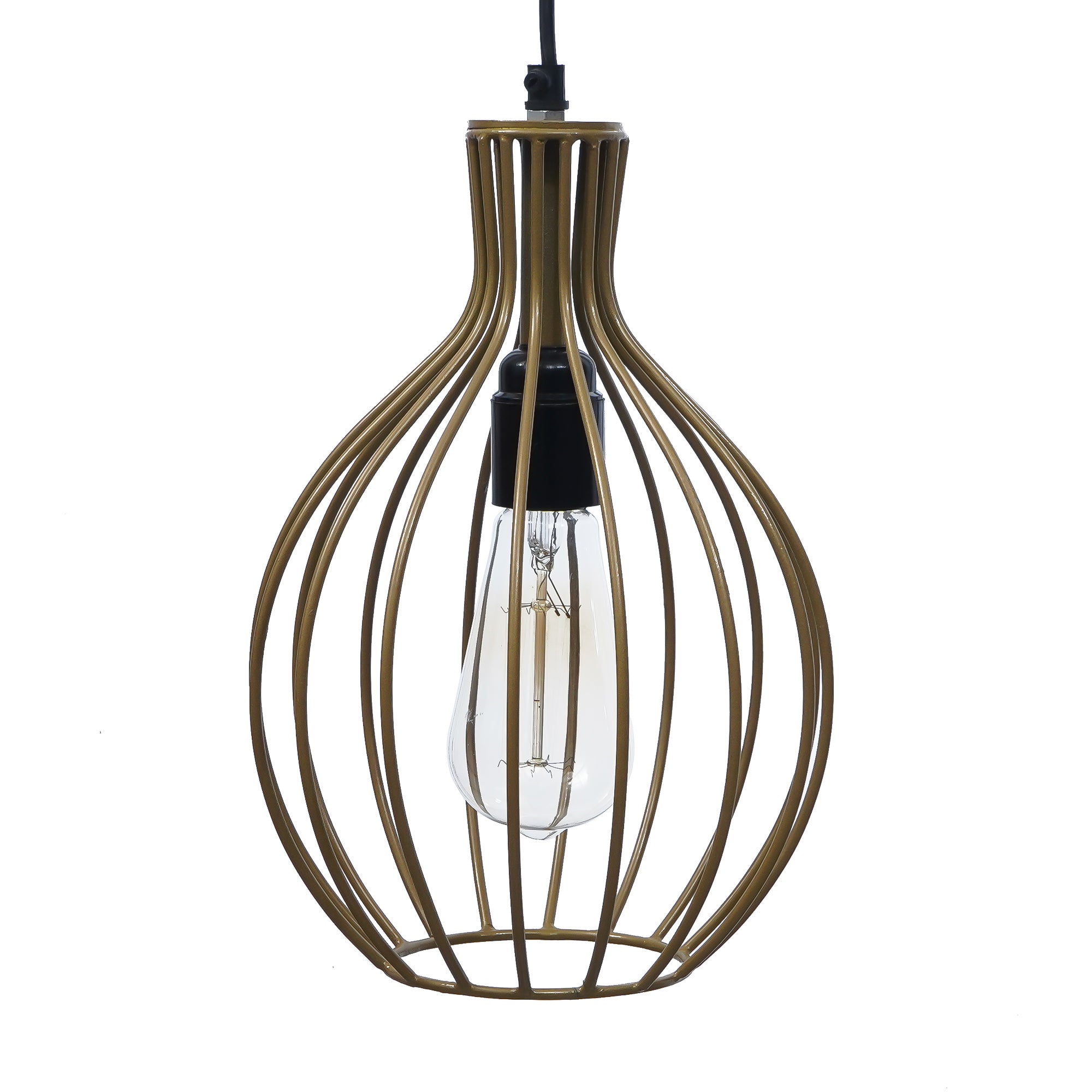 Edison Filament Golden Finish Diamond Cage Pendant Light, Ceiling Hanging Lamp for Home/Living Room/Offices/Restaurants Kafalo