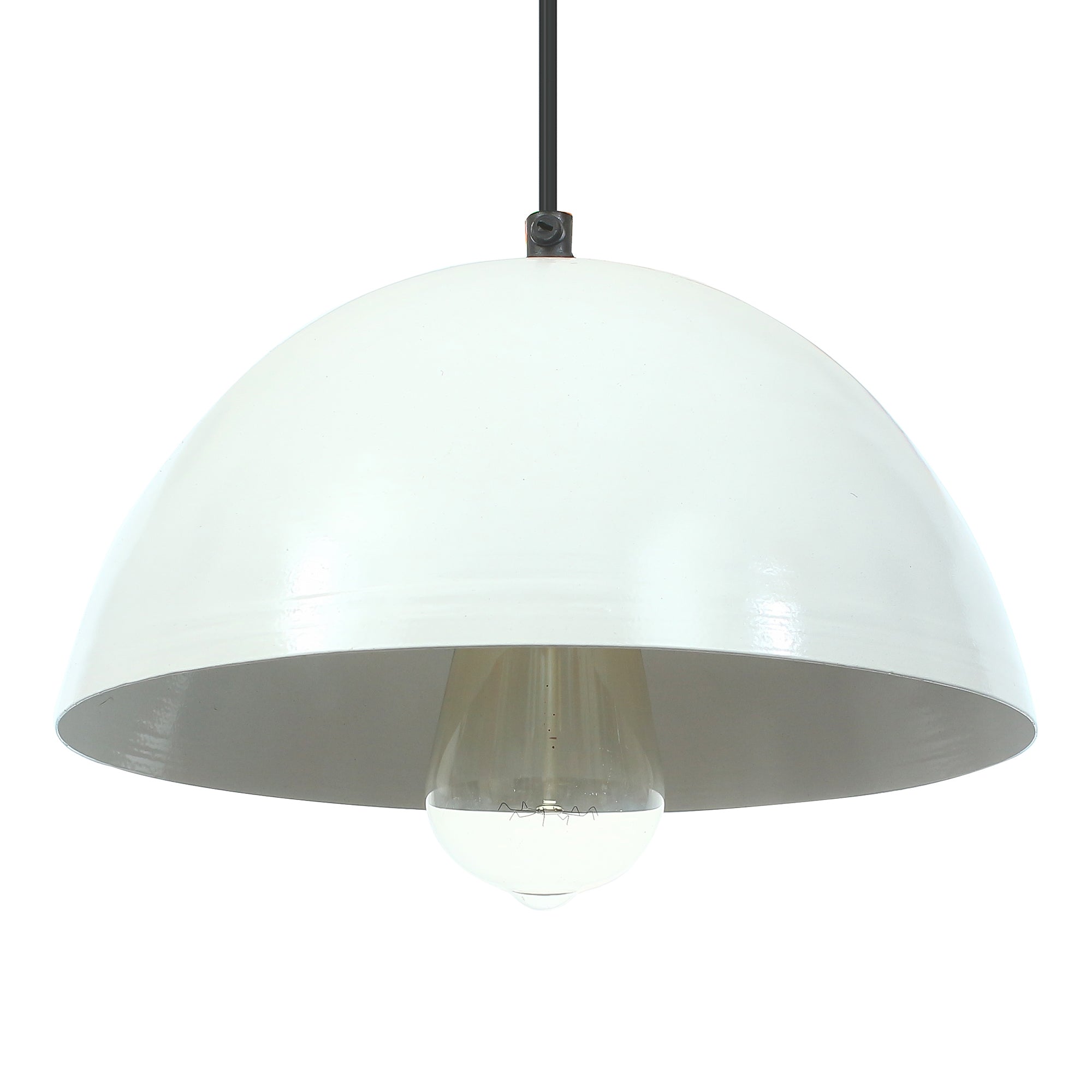 Shining White Glossy Finish Pendant Light, 10" Diameter Ceiling Hanging Lamp for Home/Living Room/Offices/Restaurants Kafalo