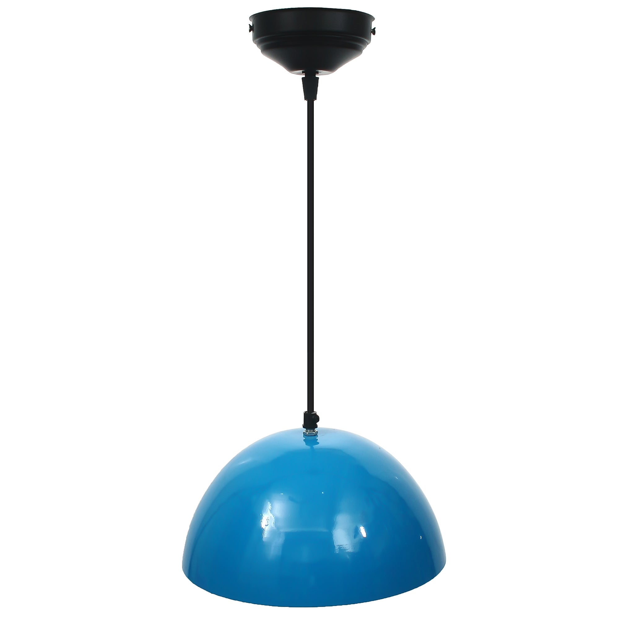 Shining Sky Blue Glossy Finish Pendant Light, 10" Diameter Ceiling Hanging Lamp for Home/Living Room/Offices/Restaurants Kafalo