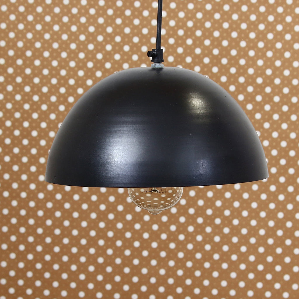 Shining Black Glossy Finish Pendant Light, 10" Diameter Ceiling Hanging Lamp for Home/Living Room/Offices/Restaurants Kafalo