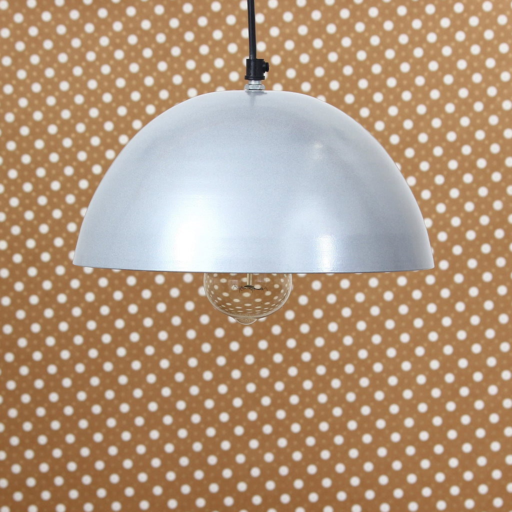 Shining Silver Glossy Finish Pendant Light, 10" Diameter Ceiling Hanging Lamp for Home/Living Room/Offices/Restaurants Kafalo