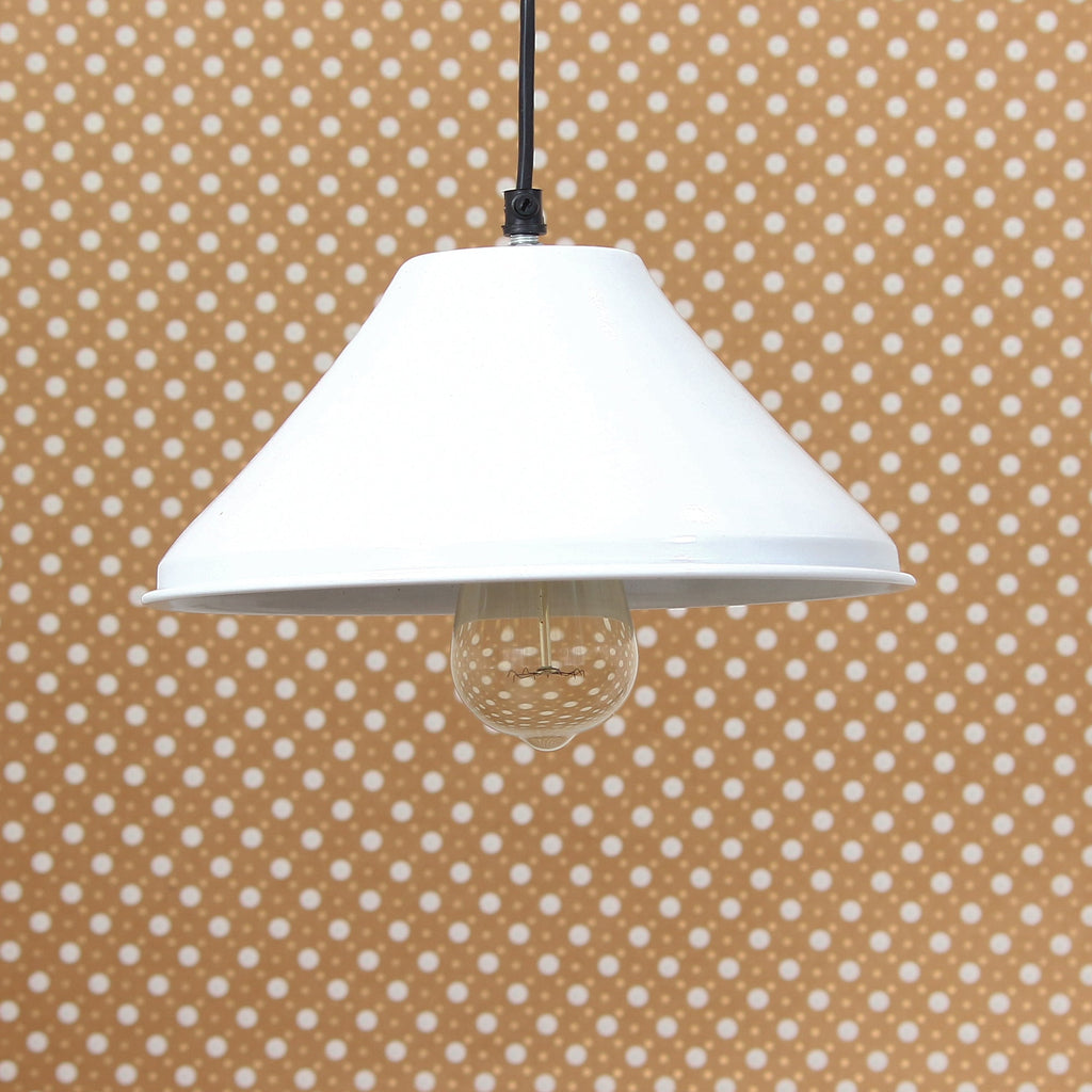 Shining White, Glossy Finish Pendant Light, 10" Diameter Ceiling Hanging Lamp for Home/Living Room/Offices/Restaurants Kafalo