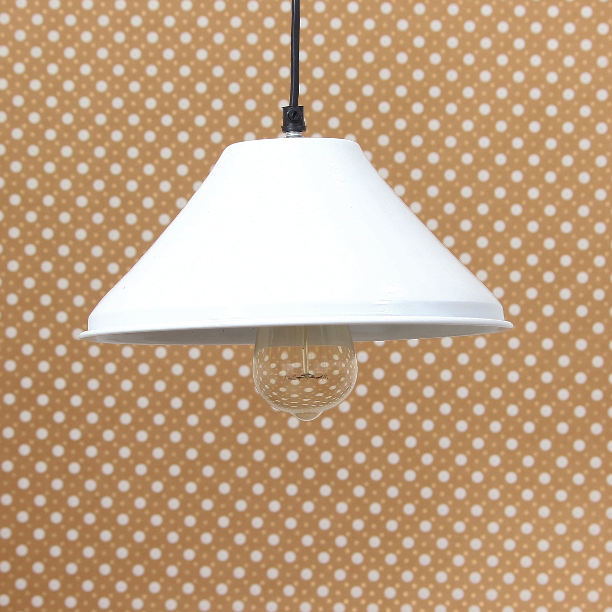 Shining White, Glossy Finish Pendant Light, 10" Diameter Ceiling Hanging Lamp for Home/Living Room/Offices/Restaurants Kafalo
