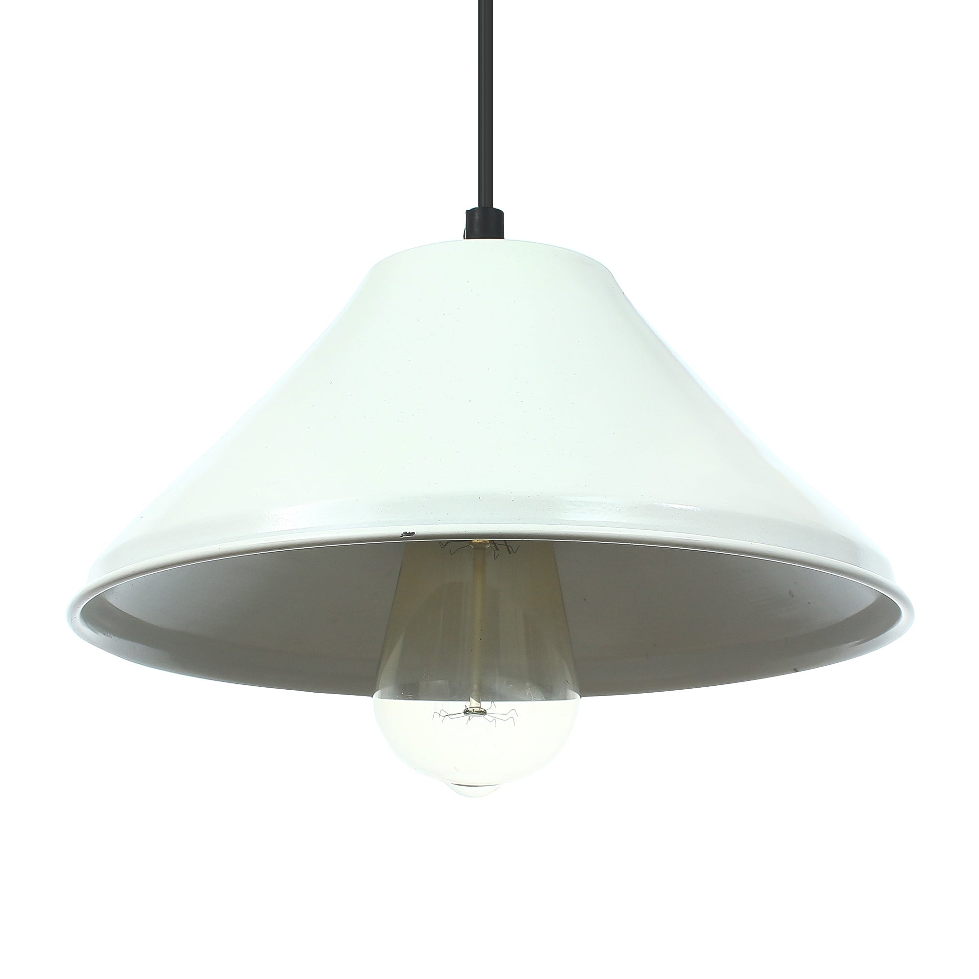 Shining White, Glossy Finish Pendant Light, 10" Diameter Ceiling Hanging Lamp for Home/Living Room/Offices/Restaurants Kafalo