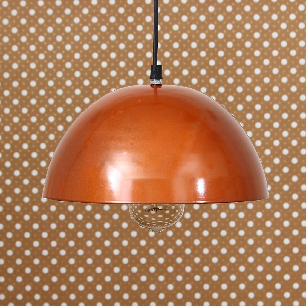 Shining Copper Color Glossy Finish Pendant Light, 10" Diameter Ceiling Hanging Lamp for Home/Living Room/Offices/Restaurants Kafalo