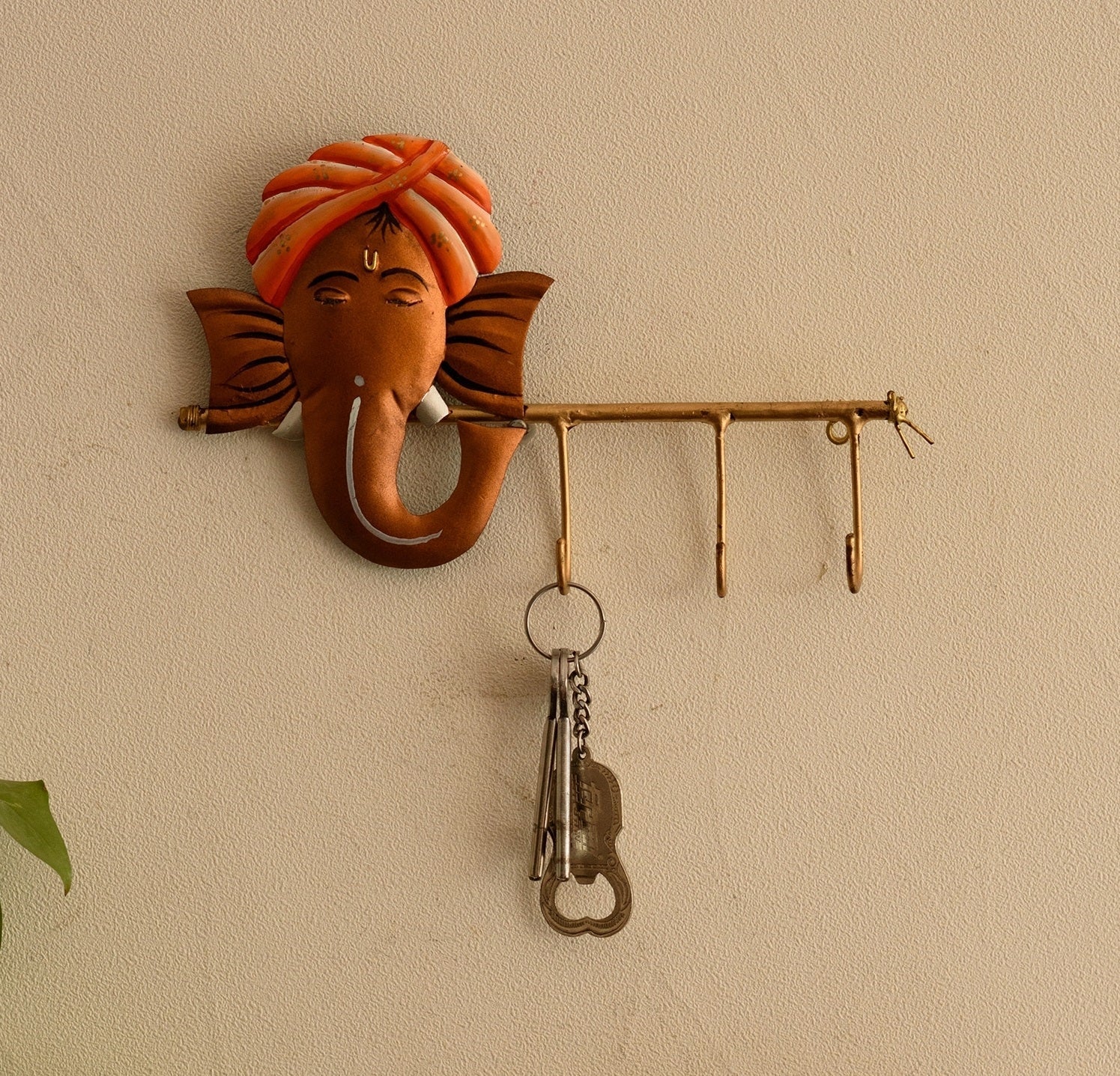 Wrought Iron Lord Ganesha Key Holder Kafalo