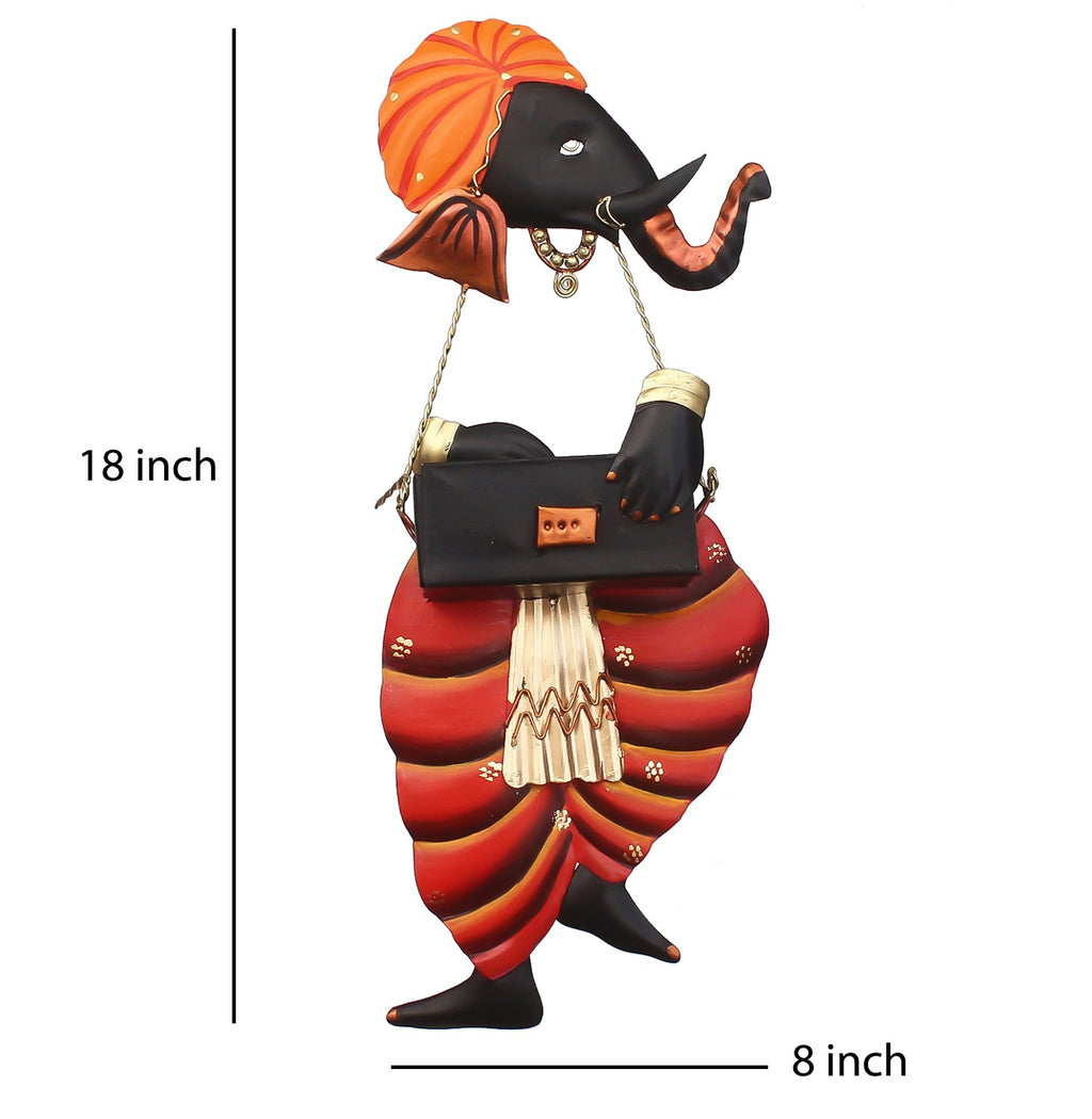 Lord Ganesha Playing Harmonium Wall Hanging Kafalo