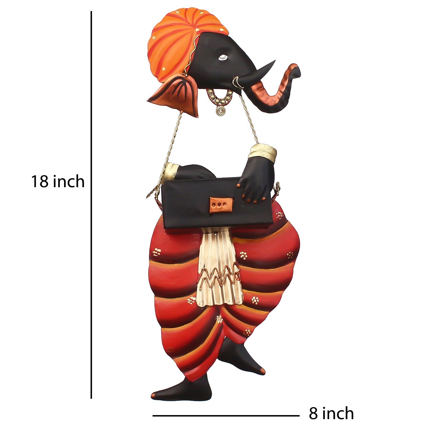 Lord Ganesha Playing Harmonium Wall Hanging Kafalo