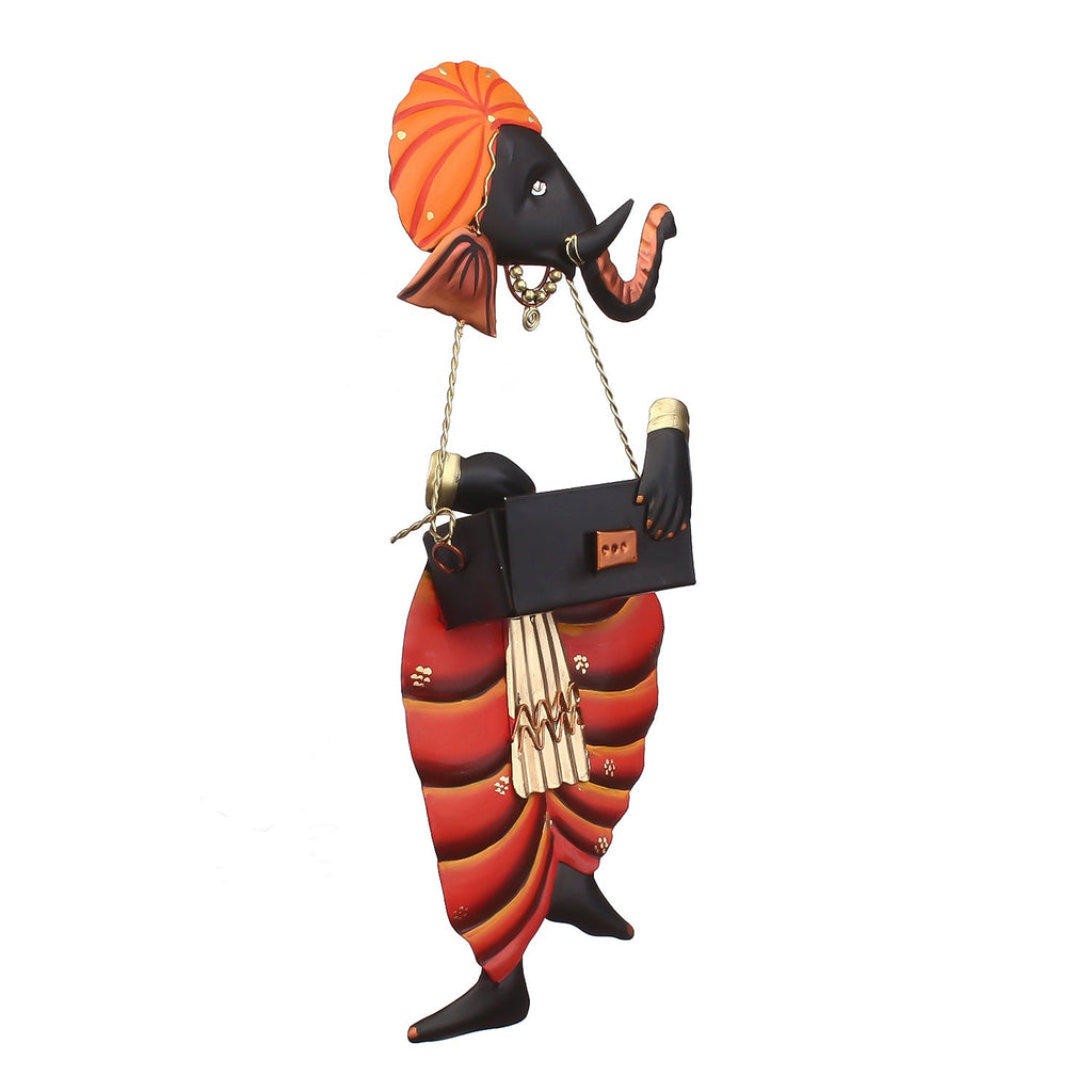 Lord Ganesha Playing Harmonium Wall Hanging Kafalo