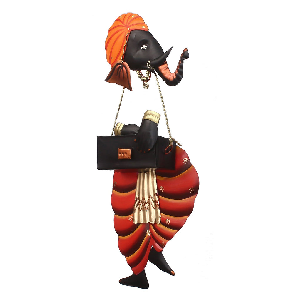 Lord Ganesha Playing Harmonium Wall Hanging Kafalo