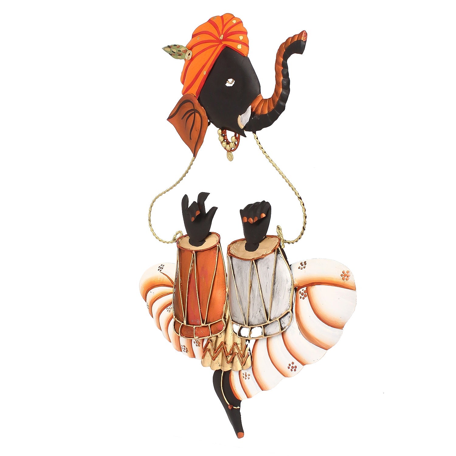 Lord Ganesha Playing Tabla Musical Instument Wall Hanging Kafalo