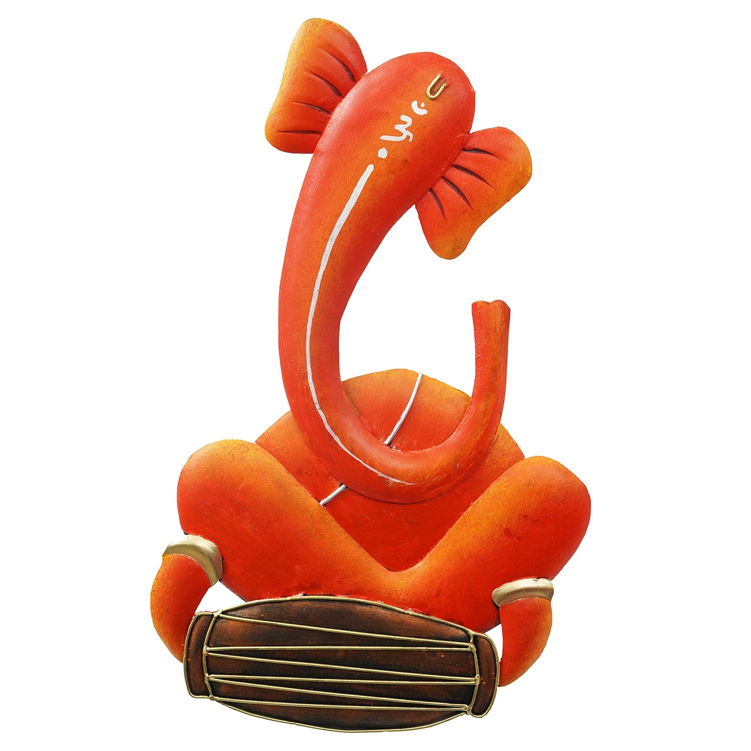 Musician Lord Ganesha playing Veena Handcrafted Iron Wall Hanging Kafalo