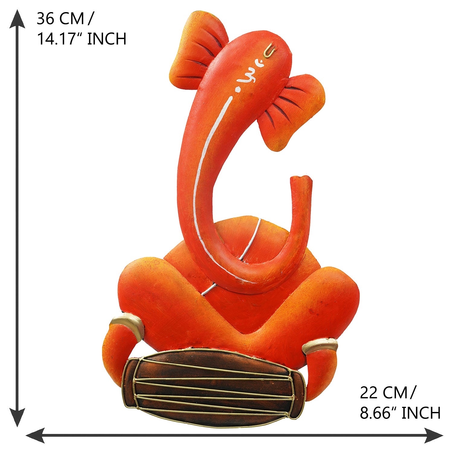 Musician Lord Ganesha playing Veena Handcrafted Iron Wall Hanging Kafalo