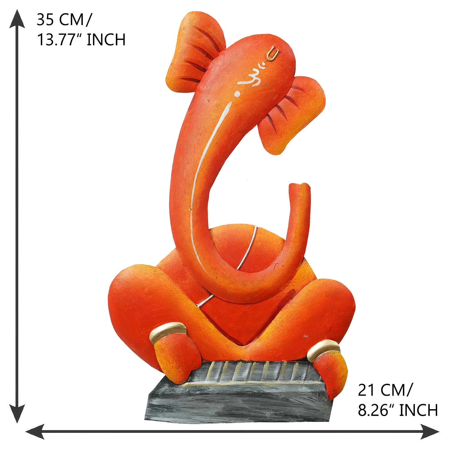 Musician Lord Ganesha playing Tabla Handcrafted Iron Wall Hanging Kafalo
