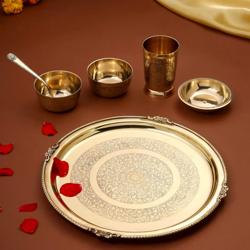 Brass Thali/Dinner Set (1.25 Kg) Vedansh Craft