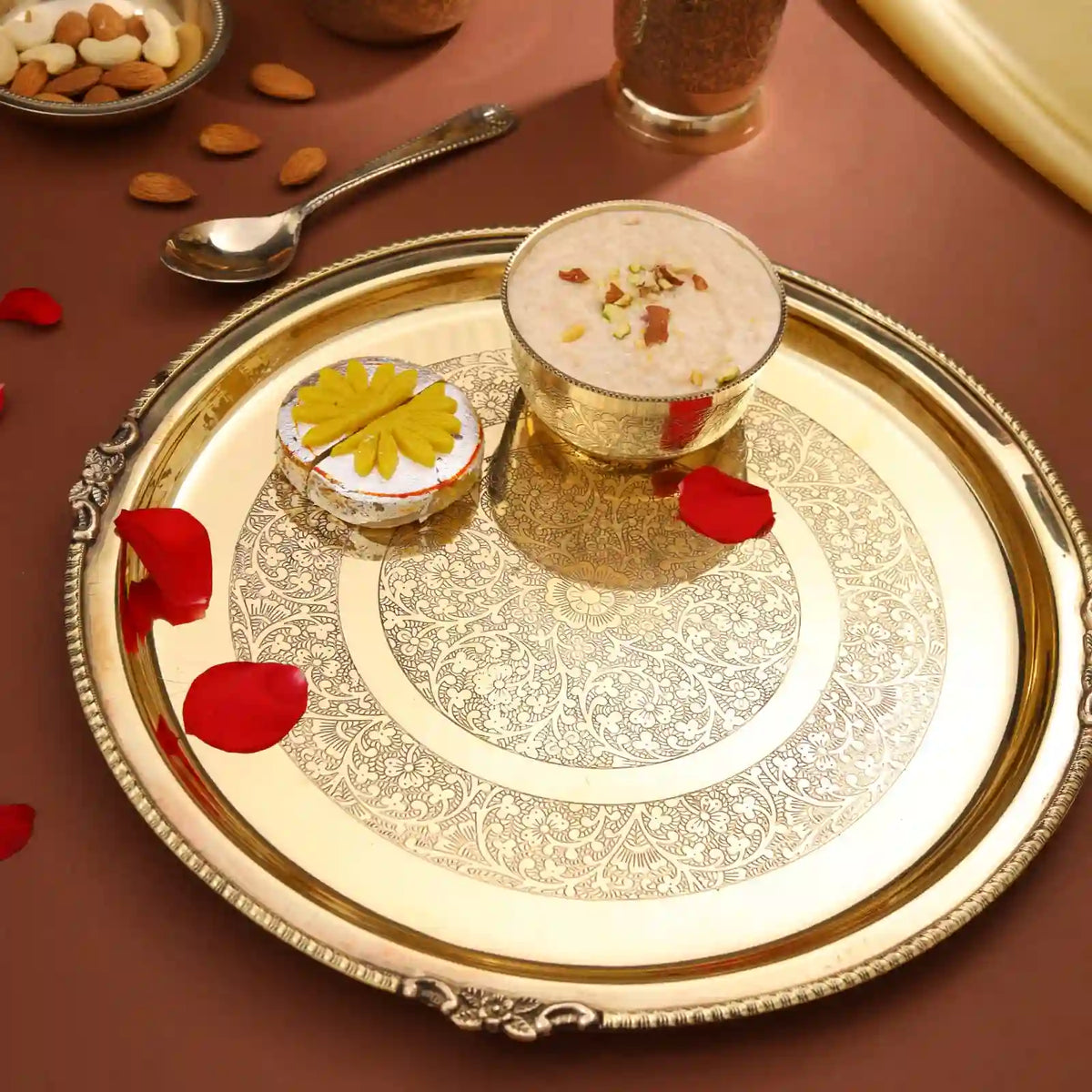 Brass Thali/Dinner Set (1.25 Kg) Vedansh Craft
