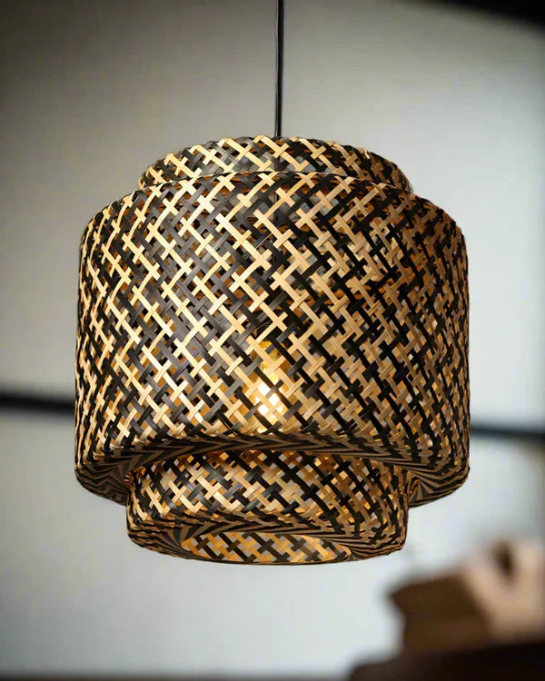 Artistic Bamboo Hanging Lamp for Balcony and Patio