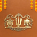 Brass Shankh Chakra Namah Wall Hanging (13.5 Inch) Vedansh Craft