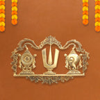 Brass Shankh Chakra Namah Wall Hanging (13.5 Inch) Vedansh Craft