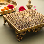 Brass Superfine Traditional Pooja Chowki (2.3 Inch) Vedansh Craft