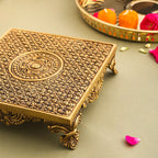 Brass Superfine Traditional Pooja Chowki (2.3 Inch) Vedansh Craft