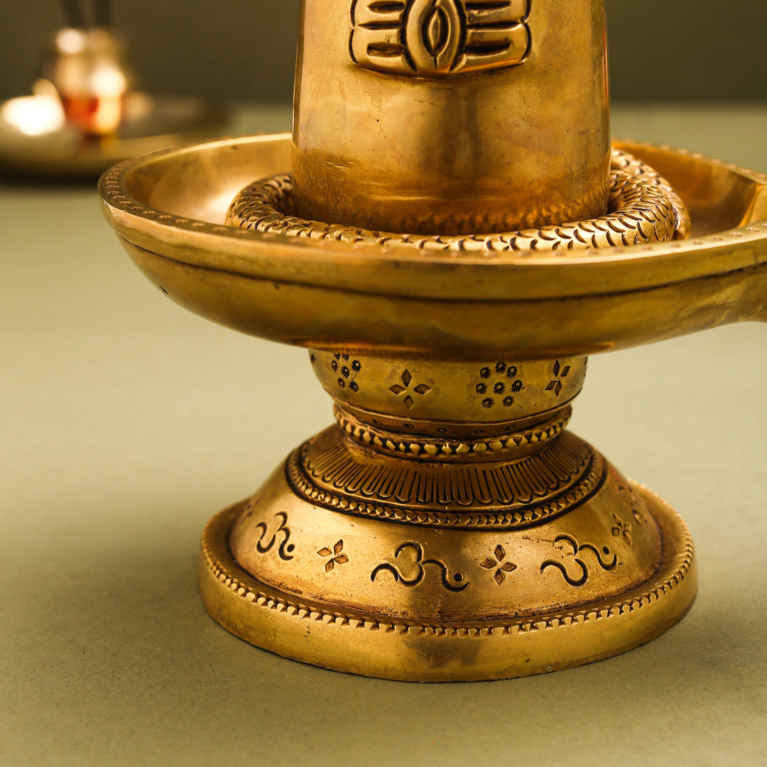 Brass Superfine Shivling/Shivlingam Idol (9 Inch) Vedansh Craft