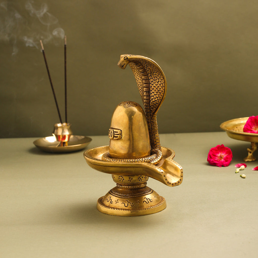 Brass Superfine Shivling/Shivlingam Idol (9 Inch) Vedansh Craft