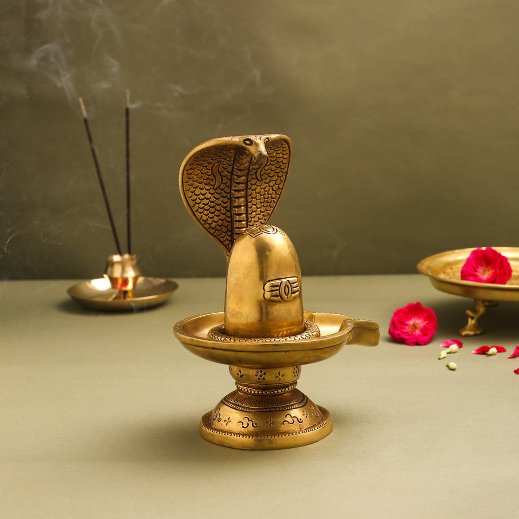 Brass Superfine Shivling/Shivlingam Idol (9 Inch) Vedansh Craft