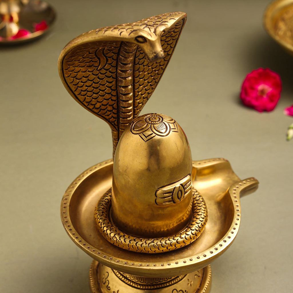 Brass Superfine Shivling/Shivlingam Idol (9 Inch) Vedansh Craft